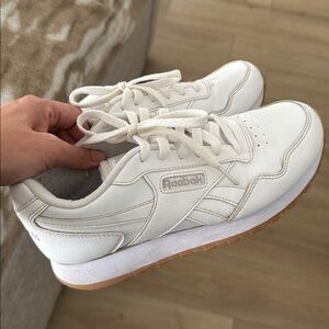 Reebok Classic White Sneakers with Brown Sole